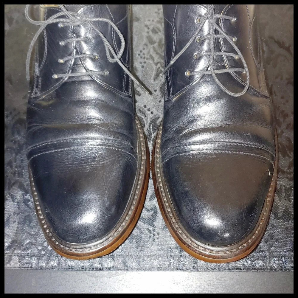 Johnston & Murphy Leather Cap Toe Dress Shoes - Picture 5 of 15